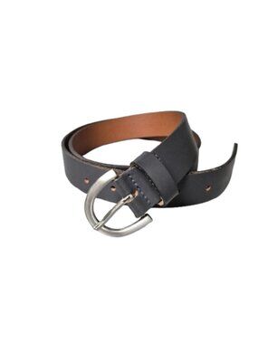 RW&Co Brown Leather Belt with Silver Buckle Size 34/M